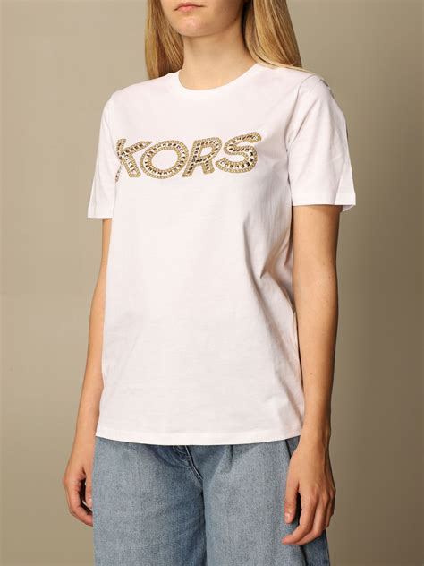 michael kors t shirt damen weiß|michael kors t shirt women's.